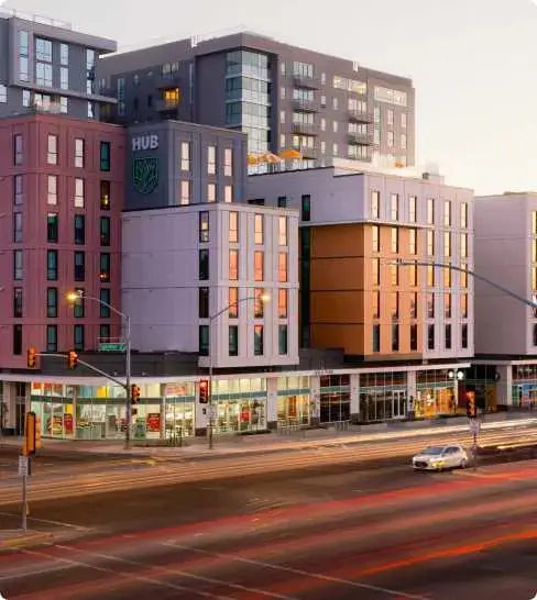 exterior of Hub Park Ave